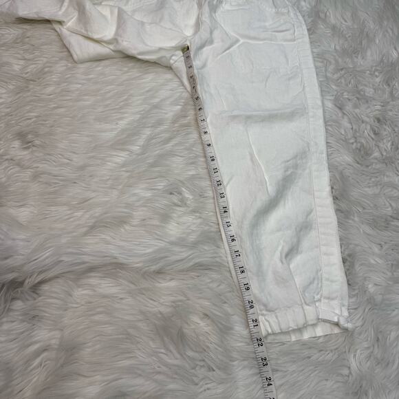 J. Jill Pure Jill Linen Capri Pants Size SP White 100% Linen Lagenlook - Picture 10 of 16